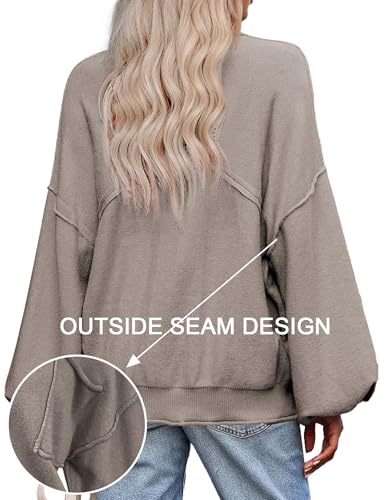 Image of Zeagoo Sweaters for Women 2025 Trendy Fall Fashion Oversized Lantern Long Sleeve Knitted Pullover Tops Outfits