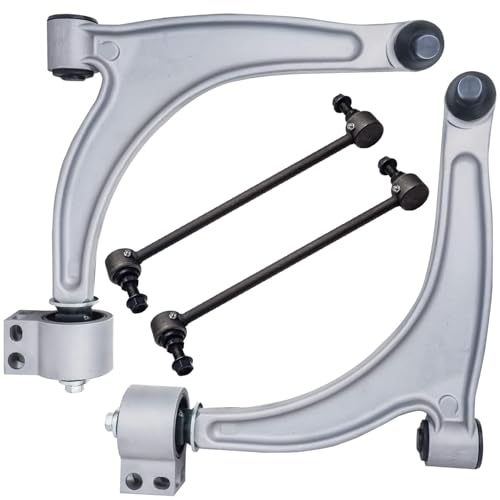 Image of Detroit Axle - Front 4pc Suspension Kit for Chevrolet Malibu Pontiac G6 Saturn Aura, 2 Lower Control Arms w /Ball Joints 2 Sway Bar Links Replacement 11.8 inch Center to Center, without RPO Code FE5