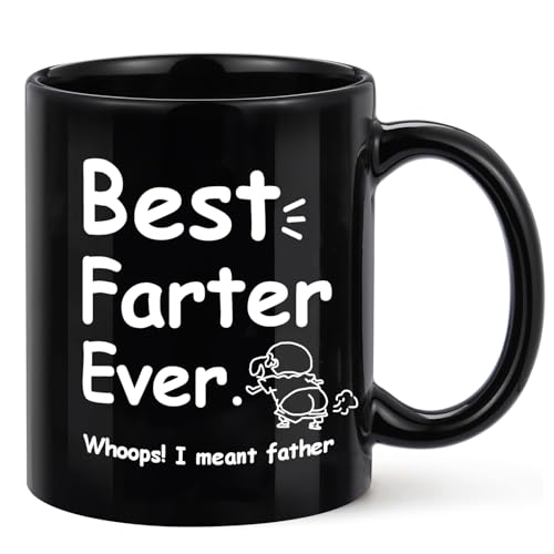 Yamgqus Gifts for Dad, Funny Fathers Day Gift Coffee Mugs, Awesome Daddy Gifts, 11oz Novel Coffee Tea Mugs with Hilarious Pattern for Dad for Birthday Father's Day(Black)