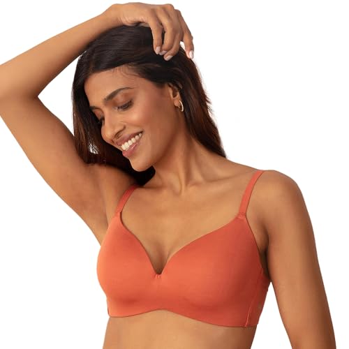 Image of NYKD (NYB013 Ultra Soft Modal Fabric Lightly Padded & Non Wired Tshirt Bra for Women | Seamless Neckline with Comfortable, Soft & Non Slip Shoulder Strap