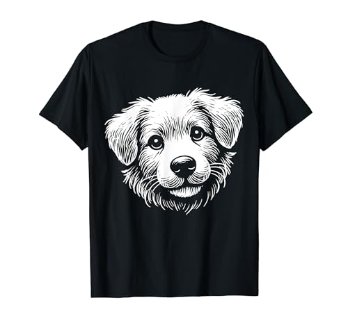 Lindo cachorro cara de perro boceto arte dibujo retrato adorable Camiseta