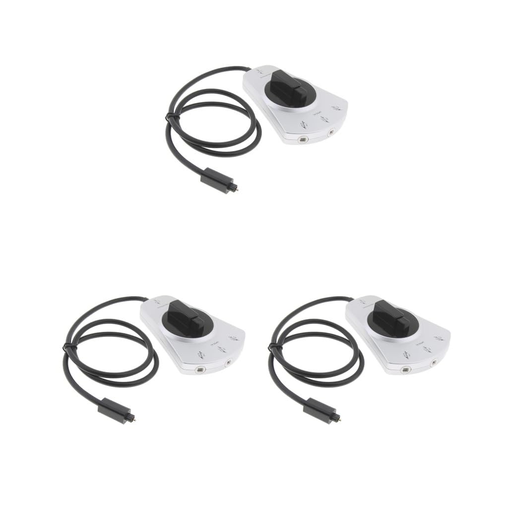 Juego de 3 adaptadores de cable de fibra óptica de audio digital TOSlink interruptor selector de 3 vías