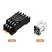 MECCANIXITY 2Pcs AC 24V Electromagnetic Power Relay, 14-Pin 3A Power Coil Relay with LED Indicator and Socket Base DPDT 4NO 4NC - MY4NJ for Industrial, Home Appliances and DIN Rail System