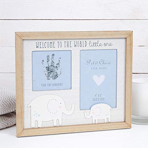 Petit Cheri Welcome to the World - Marco de fotos (10,16 x 15,24 cm), color azul Cover