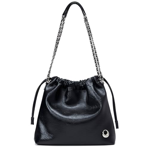 LA FESTIN Leather Bag for Women-Stylish Crossbody Purse with Chain Strap Luxury Soft Shoulder Bag Fashion Tote for Work