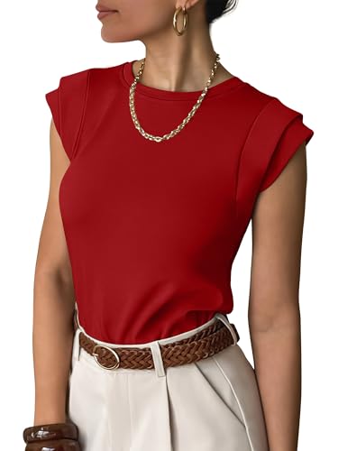 Image of ANRABESS Business Casual Tops for Womens Cap Sleeve Summer Dressy Shirts 2026 Trendy Work Office Outfits Clothing