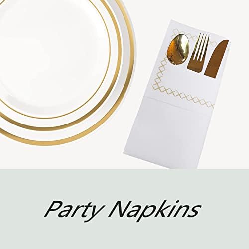 JINYUDOME Disposable Guest Towels, Linen Feel Hand Towels, Cloth-Like Paper Napkins, Soft, Durable, Absorbent Paper Hand Towel for Kitchen , Parties, Bathroom, Restaurant, Events, 100 Pack