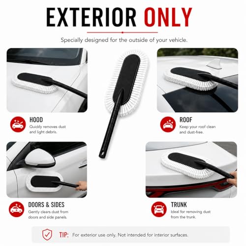 Image of FALCON ONE Car Duster | Wax-Coated Microfiber | Scratch-Free Exterior Cleaner | 65 CM (1)
