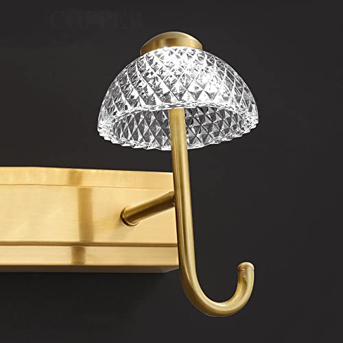 Aplique de latón cepillado LED impermeable para espejo elegante 5
