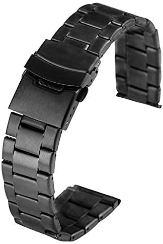 Bracelet de montre en acier avec fermoir pliant sécurisé de 22mm