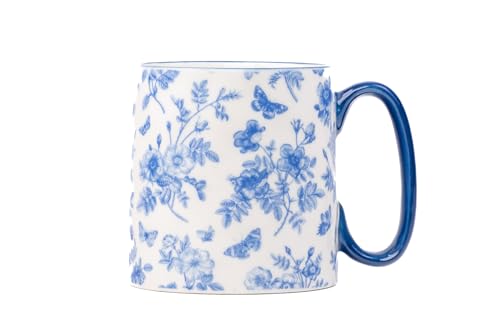Mug cerámico Bella azul y blanco 18 oz
