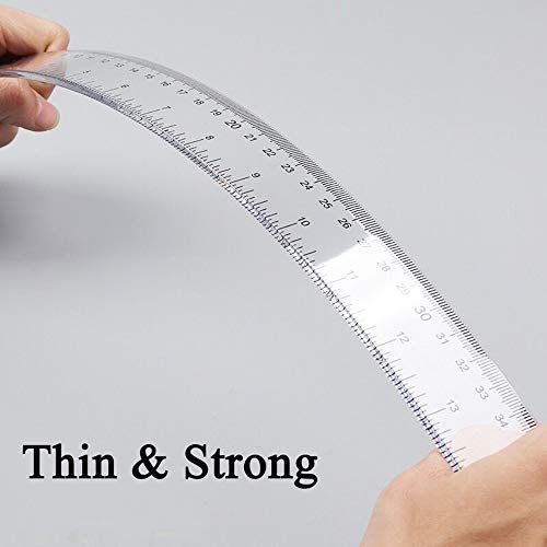 Monochef ZCE-01 2 Pack Plastic Ruler Straight Ruler Clear See Through Measuring Acrylic Tool thumb #2