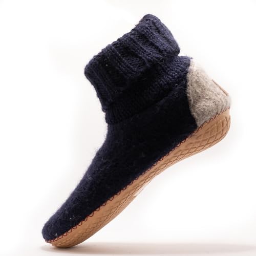 Tibetan Socks Handmade Wool Felt Slipper Shoe with Memory Foam and Rubber Sole3