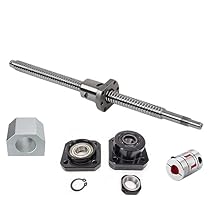 Ball Screw SFU2505 RM2505 25mm Length 98.43 inch / 2500mm with Metal Deflector Ball Screw Nut + FK/FF20 End Supports+ Coupler + Ball Screw Nut Housing with End Machining for CNC Machine