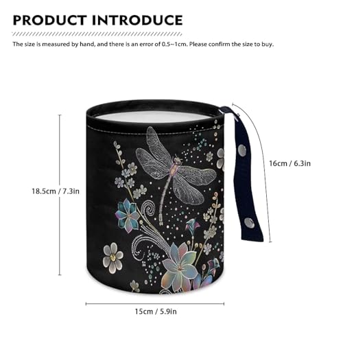 Image of Dragonfly Trash Can for Car Car Garbage Can for Back Seat Leak Proof with Adjustable Buttons Car Accessories for Women Interior