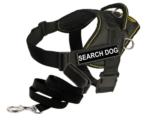 Harnais Chien Recherche Jaune M avec Laisse 1,8m pour vos sorties