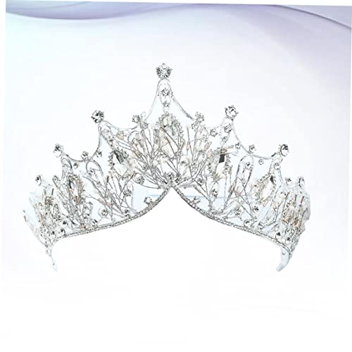 Tiara de plata nupcial corona de princesa con pedrería hecha a mano 5