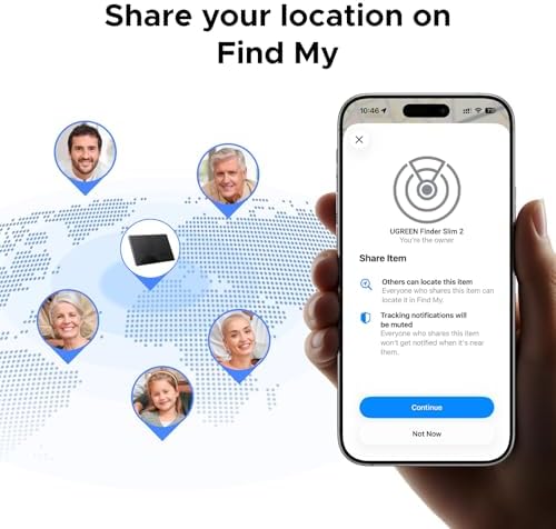 UGREEN FineTrack Slim Wallet Tracker Card (iOS Only), Wireless Rechargeable, Air Tracker Tag Compatible with Apple Find My, 100dB, IP68 Waterproof, Bluetooth Card for Wallet, Passports, Luggage — view 8