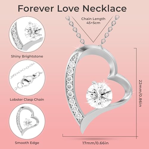 To My Wife Necklace Gift Forever Love Jewelry Present for Women With Message Card Design3