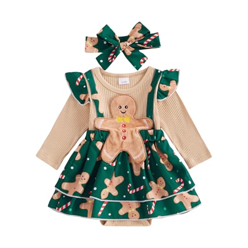 MAHUAOYIXI Vestiti Autunnali Vestito di Natale per Neonati Santa/Gingerbread Costume di Natale Neonato Vestito di Natale per Bambini e Bambine Vestiti Natalizi per Neonati Natale (Verde, 9-12 Months) MAHUAOYIXI Vestiti Autunnali Vestito di Natale per Neonati Santa/Gingerbread Costume di Natale Neonato Vestito di Natale per Bambini e Bambine Vestiti Natalizi per Neonati Natale (Verde, 9-12 Months)
