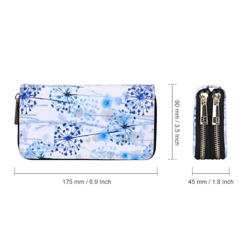 Image of XEYOU Double Zipper Long Clutch Wallet Cellphone Wallet for Women with Removable Wristlet Strap for Credit Card, Cash, Coin, Bill
