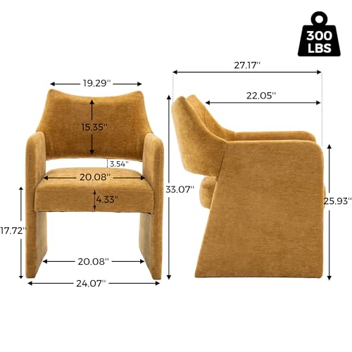 Sillón Chenille Geométrico Amarillo Moderno miniatura 2