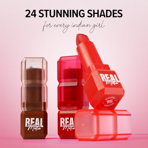 Image of Mila Beaute Real Matte Lipstick | Enriched With Rosehip Extract | Ultra Matte Finish & Long Lasting I Single Swipe, Lightweight & Comfortable - 21-ANTIQUE RED