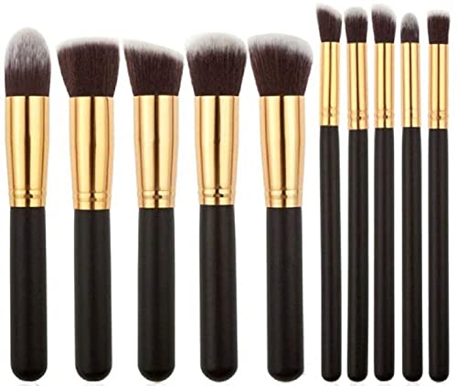 Image of SHISHI TYA 6155 Makeup Kit with 10 Black Makeup Brushes Set, Artificial Nails Kit,3In1 Combo, Fixer,Kajal, Curler, 4 Eyelashes, Beauty Blender - (Set Of 14)