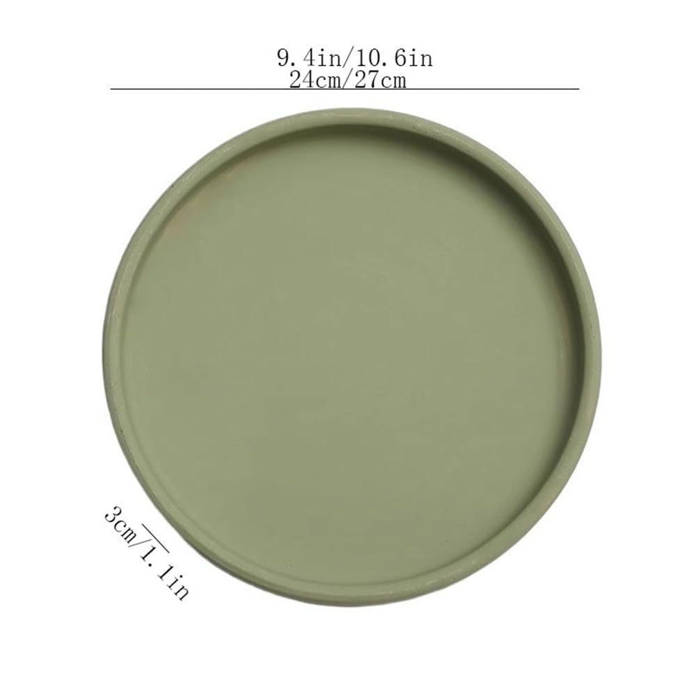 Versatile Vassoi raccogligocce for Piante Rotonde for Uso Domestico Piattino in Ceramica(Pink,Piccolo)