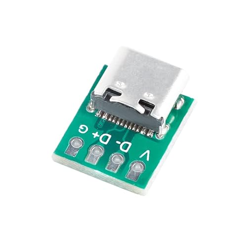 Cermant 20 Pcs USB 3.1 Type C Connector Board DIY Serial Basic Breakout Female Connector USB Type C Breakout Board with PCB Converter Board for Data Line Wire Cable Transfer