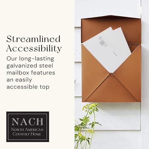 Image of NACH Chicago Copper Extra Large Mailbox, Rust Resistant Large Mailboxes for Outside Wall Mount, Large Metal Mailbox, Wall Mount Mailbox, Extra Large Capacity Mailbox, 12 x 12 x 4.8 inches, MB-6301CP