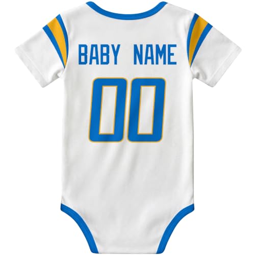 Image of KREDE Baby Clothes Custom Name Bodysuit for Baby Boy Gifts | Short Sleeves Bodysuit with Custom Number Name