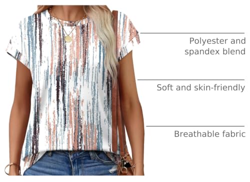 Image of Alaroo Womens Summer Tops Short Sleeve Shirts Crew Neck Cute Trendy Tunic Blouses (S-3XL)