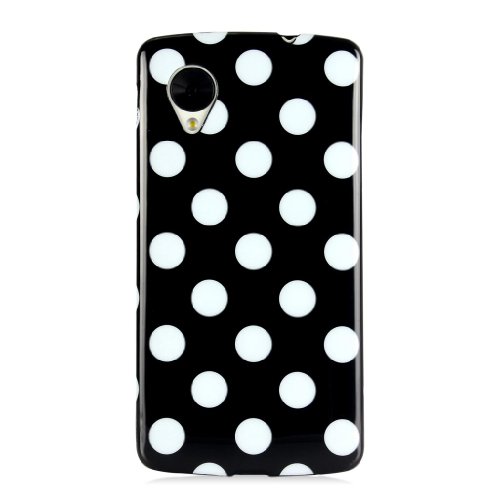 Gadgetsevil Jelly Mercury TPU Rubber Skin Slim Polka Dot Case for Google Nexus 5 (Black)