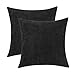 yibo Fundas de Cojín, Fundas de Cojín de Chenilla, Cubierta Suave Decorativa Protector para Hogar, Decorativa Almohada para Sofá Coche Cama Sillas Decoración, 2 Piezas, 60 x 60 cm, Negro