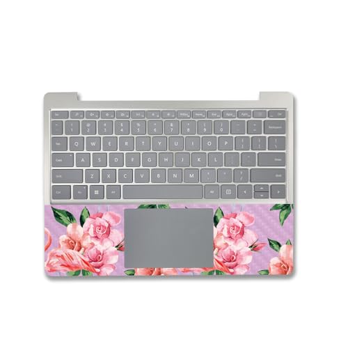 Image of MightySkins Carbon Fiber Skin Compatible with Microsoft Surface Laptop Go 3 (2023) Full Wrap Kit - Flamingo Rose | Protective, Durable Textured Carbon Fiber Finish | Made in The USA