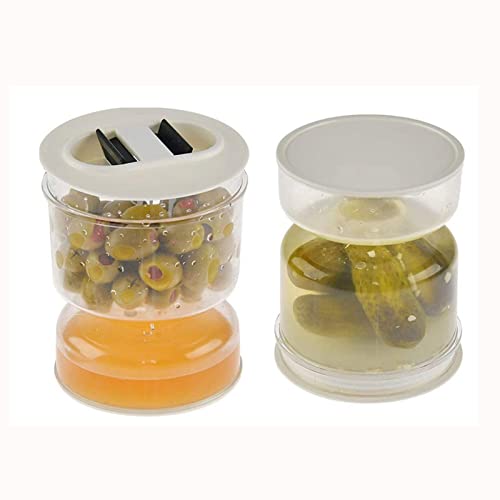 Dpofirs Tarro con colador para Pickle, Reloj de, contenedor de Almacenamiento para encurtidos y Zumo
