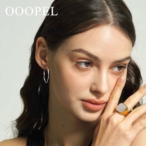 OOOPEL Gold Hoops Earrings for Women, Big 925 Sterling Silver Hoop Earrings Lightweight Hypoallergenic Sterling Silver Hoop Earrings for Women 30MM 40MM 50MM 60MM2