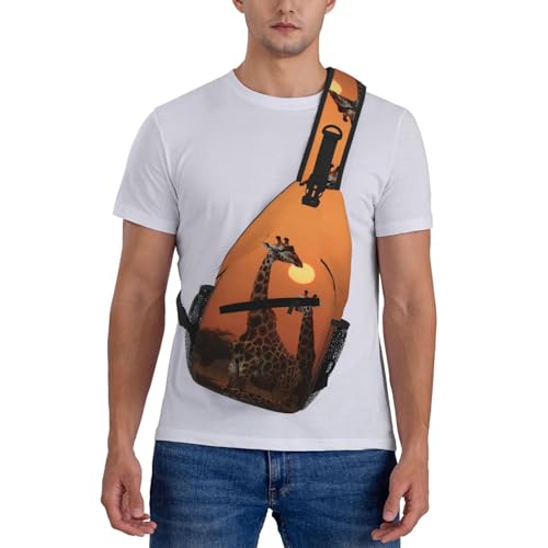 Bolso tipo bandolera con estampado de jirafa al atardecer miniatura 2