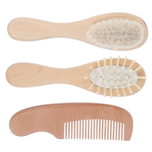 ibasenice Baby Hair Brush Set Scalp Scrubber Massager Brush Hair Comb for Newborns 3 Piece Kit