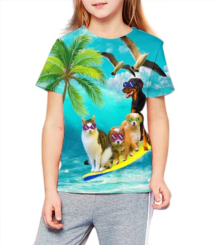 Image of LAIDIPAS Boys Girls 3D Graphic T-Shirt Short Sleeve Tops Tees 6-16 Years