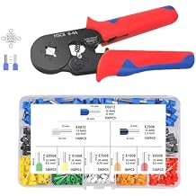 Wire Crimping Tool Set, Wire Clip Crimping Pliers, 4-angle Self-adjusting AWG23-7 Specification Crimping Pliers, 800PCS Card Sleeve Wire Terminals Card sleeve crimping tool kit 800PCS