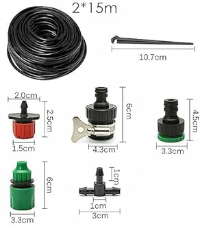 30m Garden Drip Irrigation Kits, DIY Plant Watering Kit Automatic Irrigation System with Adjustable Nozzle Sprayer and Dripper Automatic for Lawn, Garden, Patio