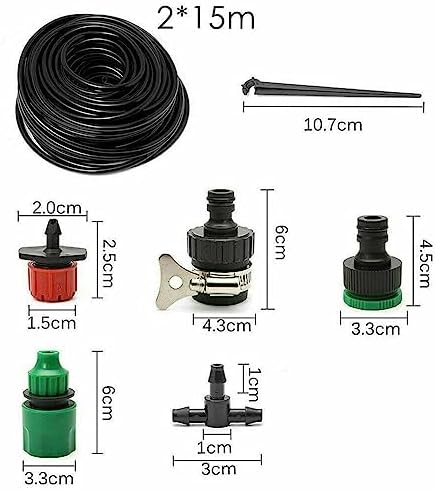 30m Garden Drip Irrigation Kits, DIY Plant Watering Kit Automatic Irrigation System with Adjustable Nozzle Sprayer and Dripper Automatic for Lawn, Garden, Patio