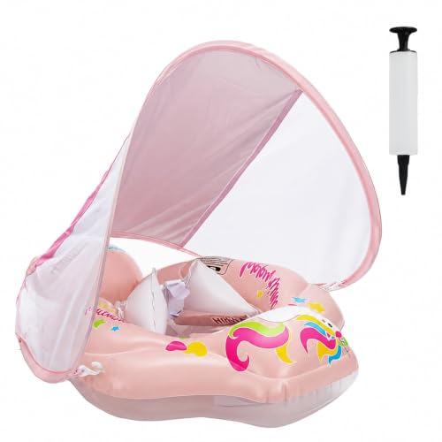 Schwimmring Baby Baby Schwimmring mit Sonnendach SPF 50+ Babyschwimmring