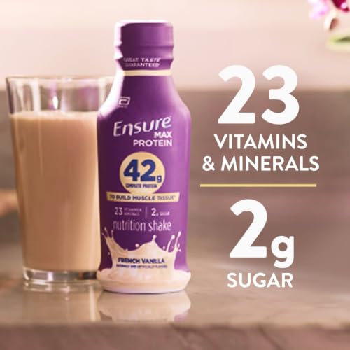 Ensure Max Protein French Vanilla Shake, 42g High Protein, 12 Pack | Each protein shake has 2g sugar, 220 calories, 23 essential vitamins & minerals, and 2 key electrolytes for active adults - image 4