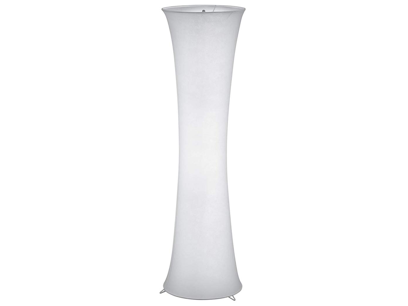 meineWunschleuchte Colonne lumineuse ronde avec abat-jour en tissu blanc, hauteur 123 cm