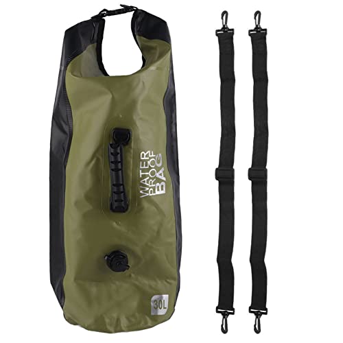 Bolsa seca enrollable de 30L - Mochila plegable impermeable de PVC 500D con cámara inflable doble para rafting (Verde OD) miniatura 1