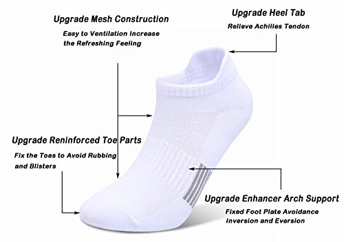 Henwarry Women's 10 Pairs Athletic Running Low Cut Socks Thin Cotton Soft Ankle Tab Socks3