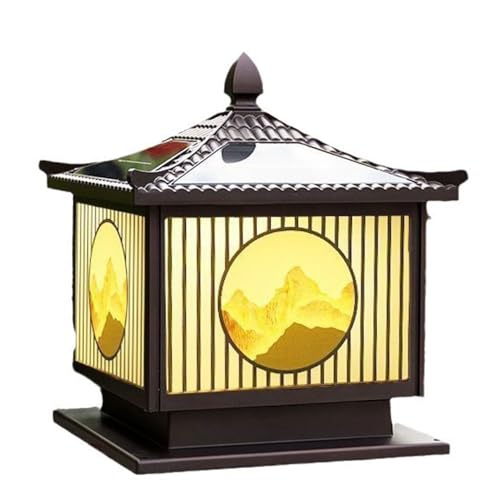 Lampe de colonne rétro en aluminium de 14,9 pouces lumineuse étanche IP65